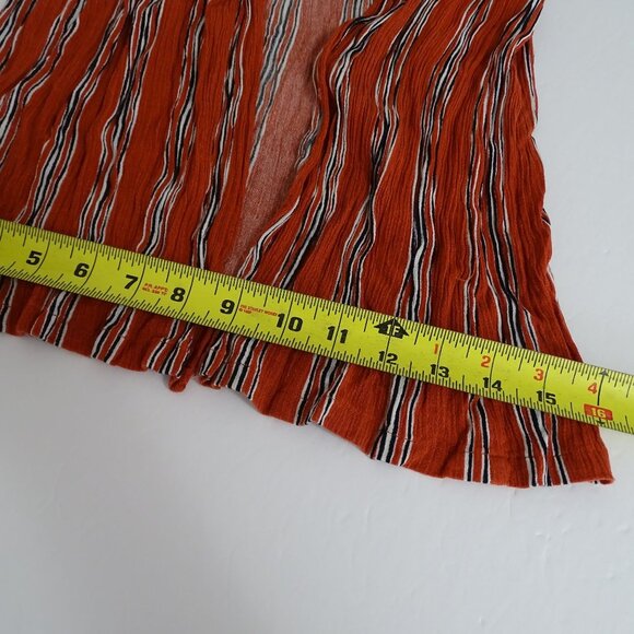 Simplee Wide Leg Palazzo Pull-on Pants Women Size L Rust Orange Stripe - Picture 10 of 10